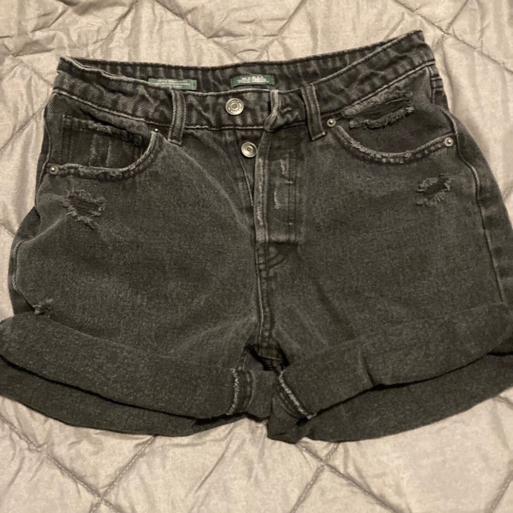 Black/Grey Jeans Shorts